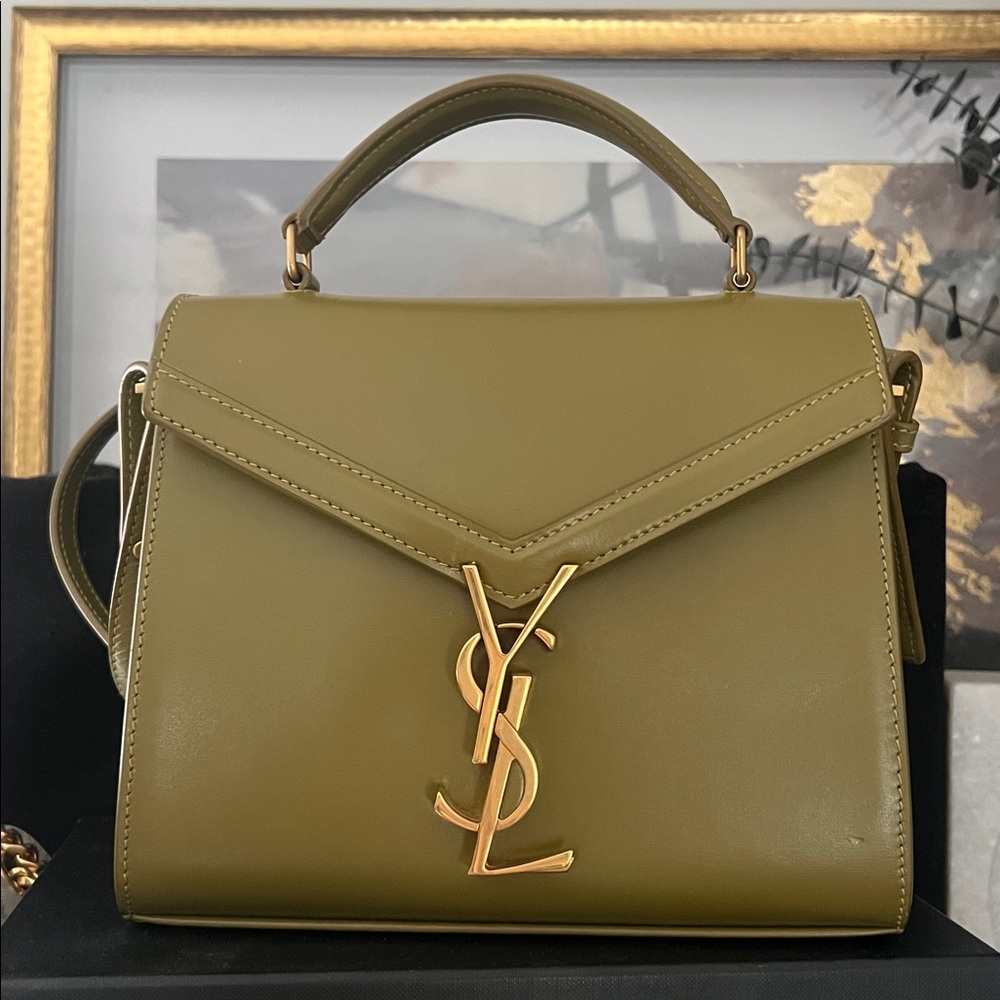 Saint Laurent
Cassandra Mini YSL Top Handle Crossbody Bag in Grained Leather